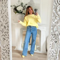 PULL JAUNE NOEUDS NOEUDS