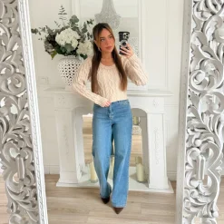 PULL MAILLE TORSADÉE TAUPE