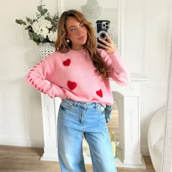 PULL PINK COEURS ROUGES