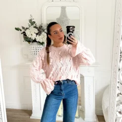 PULL ROSE POMPOMS NOÉMIE