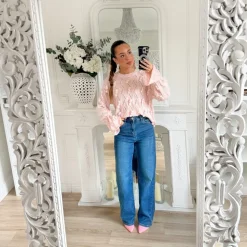 PULL ROSE POMPOMS NOÉMIE