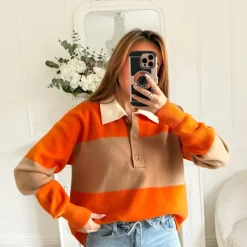 PULL STYLE POLO ORANGE CAMEL ELSA