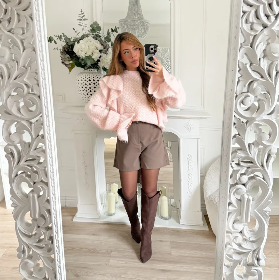 PULL VOLANTS ROSE PASTEL