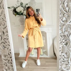 ROBE CHEMISE EN JEAN JAUNE