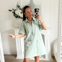 ROBE EN JEAN KAKI CLAIR