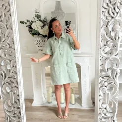 ROBE EN JEAN KAKI CLAIR