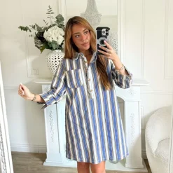 ROBE EN JEAN RAYURES