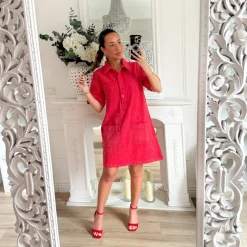 ROBE EN JEAN ROUGE