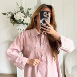 ROBE EN JEAN VIEUX ROSE