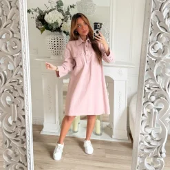 ROBE EN JEAN VIEUX ROSE