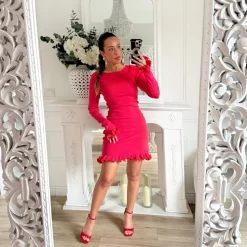 ROBE EN MAILLE ROUGE