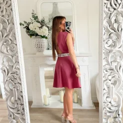 ROBE FENTES STRASS CHERRY