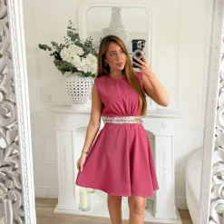 ROBE FENTES STRASS CHERRY