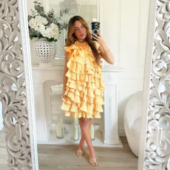 ROBE FROUFROUS JAUNE DOS NU