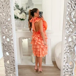 ROBE FROUFROUS ORANGE DOS NU