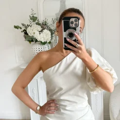 ROBE MONOMANCHE LIN BEIGE