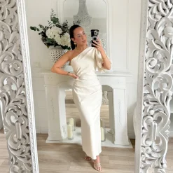 ROBE MONOMANCHE LIN BEIGE