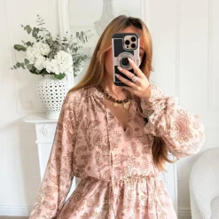 ROBE MOTIFS NUDE MARYLISE