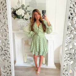 ROBE POIS VERT SAUGE
