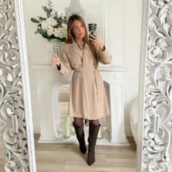 ROBE PORTEFEUILLE TAUPE CLAUDE