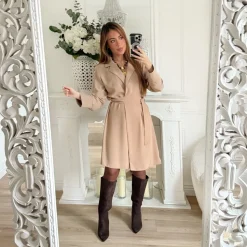 ROBE PORTEFEUILLE TAUPE CLAUDE