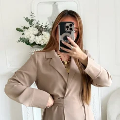 ROBE PORTEFEUILLE TAUPE CLAUDE