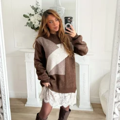 ROBE PULL CHOCO DENTELLE ALICE