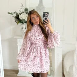 ROBE ROSE PASTEL FLEURIE