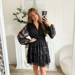 ROBE SEQUINS BLACK GRACE