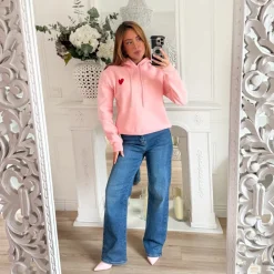 SWEAT À CAPUCHE PINK COEUR