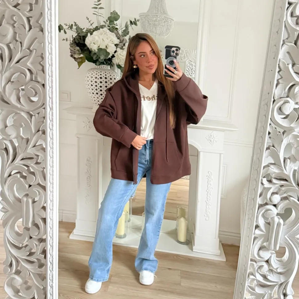 SWEAT CAPUCHE CHOCO OVERSIZE