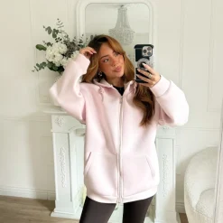 SWEAT ZIPÉ ROSE PASTEL ORLANE