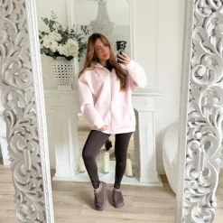 SWEAT ZIPÉ ROSE PASTEL ORLANE