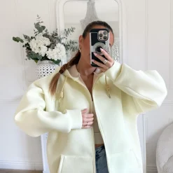 SWEAT ZIPÉE JAUNE ORLANE