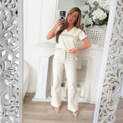 TEE SHIRT BEIGE COL V BICHETTE