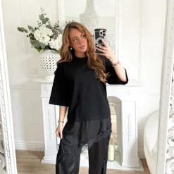 TEE SHIRT BLACK DENTELLE