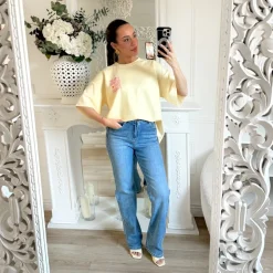 TEE SHIRT JAUNE AMORE QUALITE PREMIUM