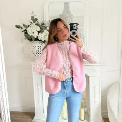 TOP DENTELLE ROSE PASTEL