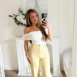 TOP LYCRA BUSTIER BLANC