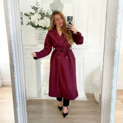 TRENCH BURGUNDY AVEC CEINTURE CANDICE