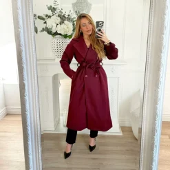 TRENCH BURGUNDY AVEC CEINTURE CANDICE