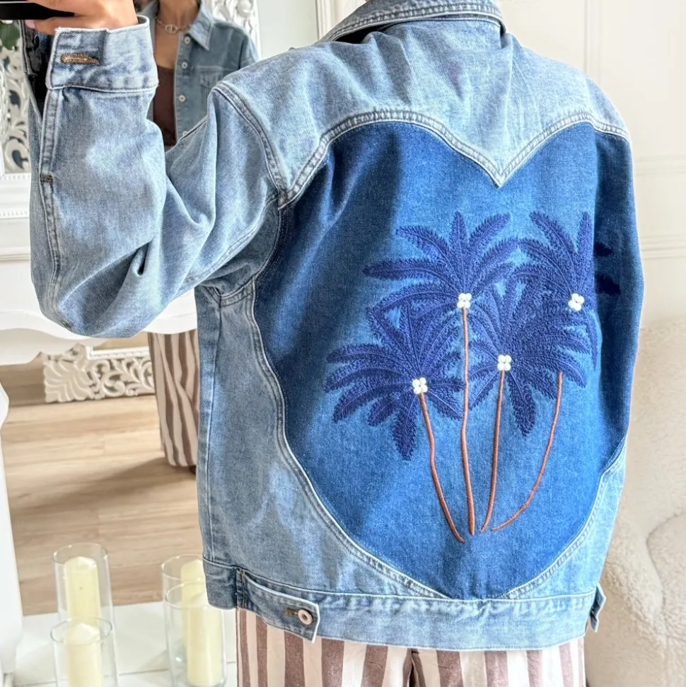 VESTE EN JEAN DOS BRODERIE