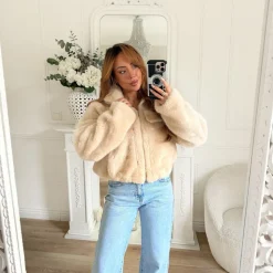 VESTE FOURRURE BEIGE ADELINE