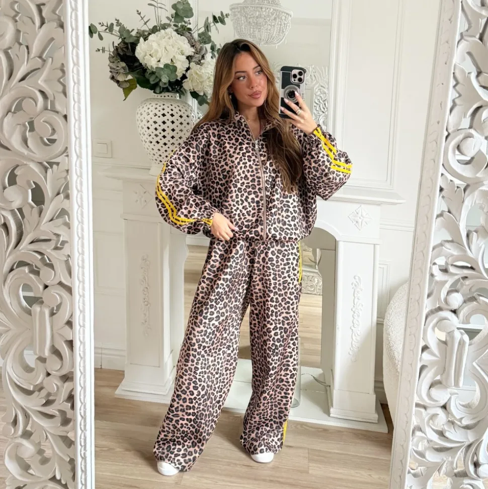 VESTE LÉOPARD BANDES JAUNES