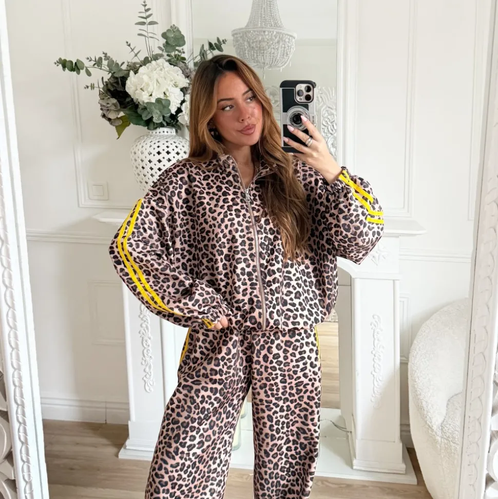 VESTE LÉOPARD BANDES JAUNES