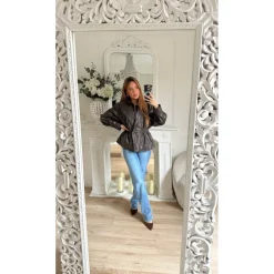 VESTE SIMILI CUIR CHOCO EMELINE