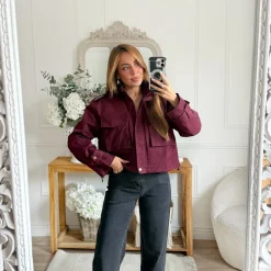 VESTE STYLE PARKA COURT BURGUNDY