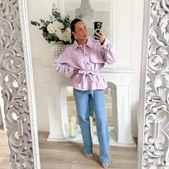 VESTE SUÉDINE LILAS