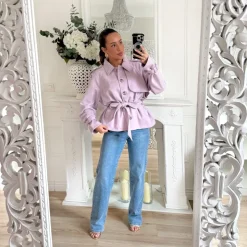 VESTE SUÉDINE LILAS