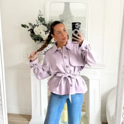 VESTE SUÉDINE LILAS